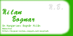 milan bognar business card