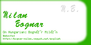 milan bognar business card